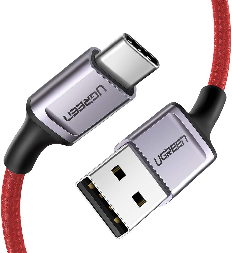UGREEN USB C Cable Type C to USB A Fast Charging Cable Nylon Braided Charger Compatible for iPad Pro 2018 Samsung S10 S10+ S9 S8 Galaxy Note 9 LG V30 G6 GoPro Hero 7 6 Nintendo Switch (2M)