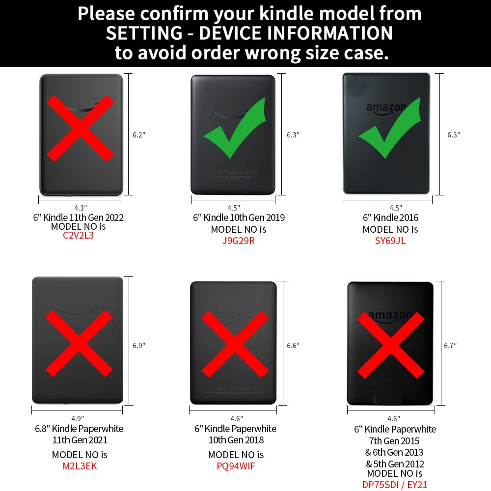 Youngme Kindle Cover - TPU Gel Protective Cover Case for 6