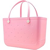 Beach Totebag X-Large Waterproof Sandproof Rubber Beach Tote Bag with Zipper Pocket and Phone Kickstand Cup