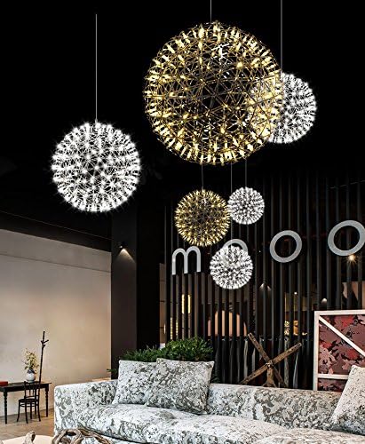 Lustre Créativité Personnalité Éclairage de restaurant Feu d'artifice d'art Lumières de balle Feux d'artifice Lustre à billes,100cm