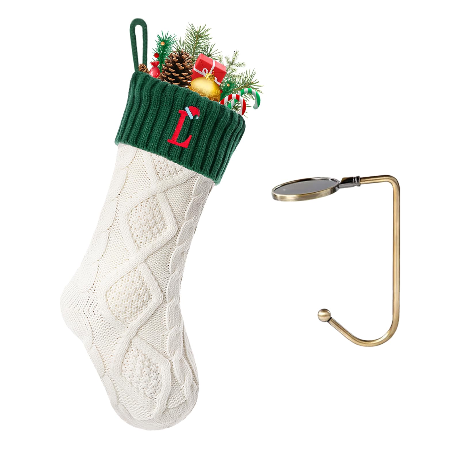 VRFASHION Christmas Stockings with Initials, Letter