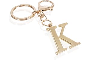 LAXPICOL Gold Letter A-Z Keychain for Women Bag Charms Purse Charms For Handbags Metal Alphabet Initial Letter Keychain
