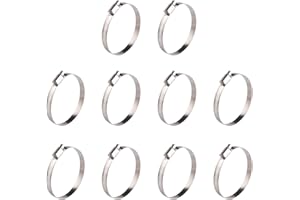 Winlong Stainless Steel 2.5'' Hose Clamps, 10PK SAE 40 Worm Gear Hose Clamps Adjustable 2 Inch-3 Inch (51-76mm) for Automotive Plumbing, 2 1/2'', 2 3/4’’, 2 1/4'' Hose Clamps