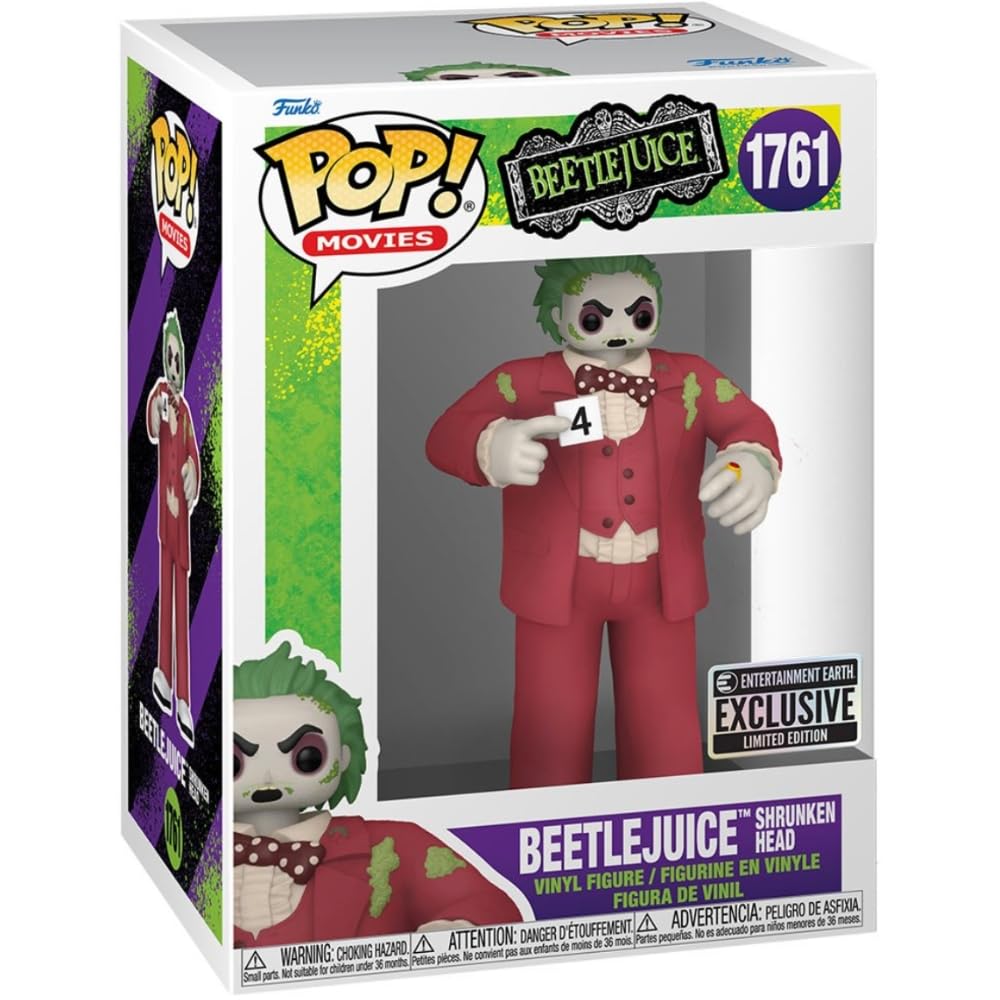 Funko Pop! Beetlejuice Shrunken Head - Vinyl Figure #1761 - Entertainment Earth Exclusive