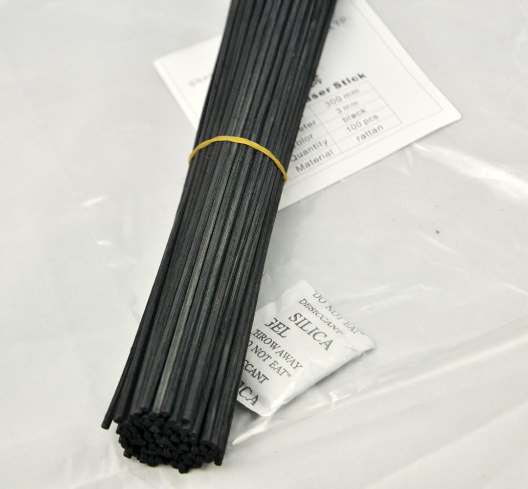 100 Pieces Rattan Reed Diffuser Replacement Refill Sticks (30cm x 3mm, Black) - Image 3