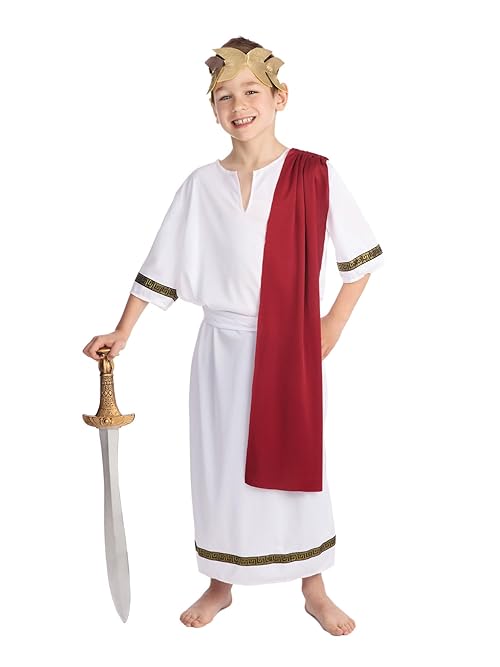 Bristol Novelty CC521 Roman Emperor Child Costume, boys, White, 8-10 years