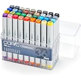 Copic Classic, Alcohol-Based Markers, 36pc Set, Basic (Discontinued Model: EAN 4511338002216)