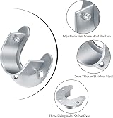 Yibaijia 4 Pack Wardrobe Pole Brackets 25 mm 1 inch Stainless Steel U Sockets view 4