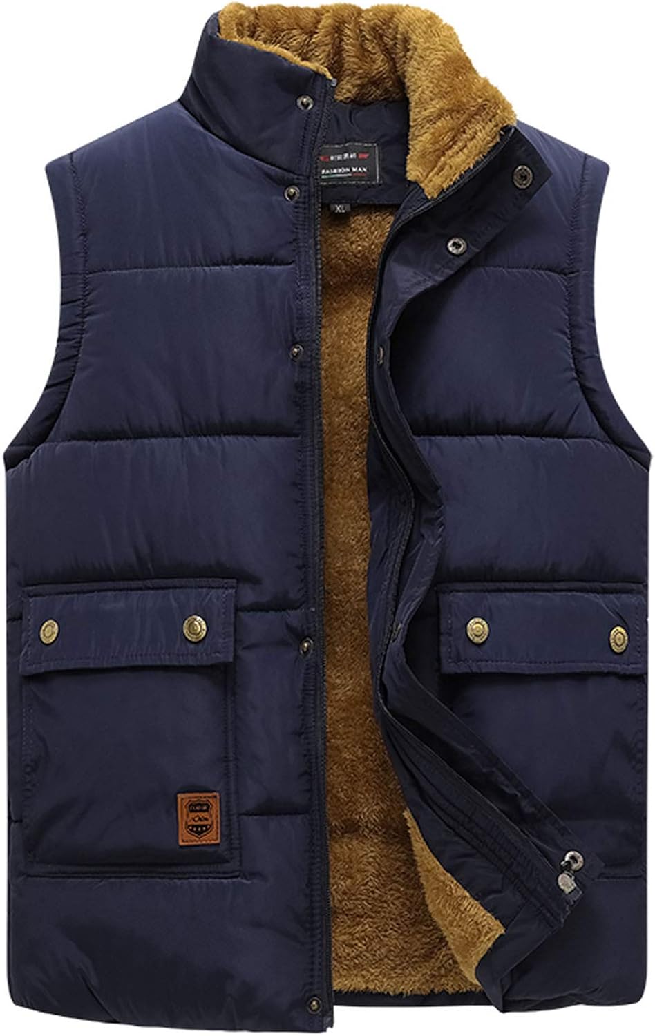 Thickened Vest Puffer Padded Quilted Winter Mens Flygo Sherpa Jacket