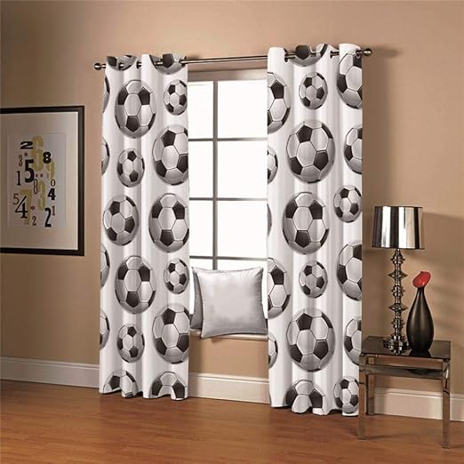 LIGAHUI Blackout Curtains football 2x W46x L72 inch Eyelet Thermal