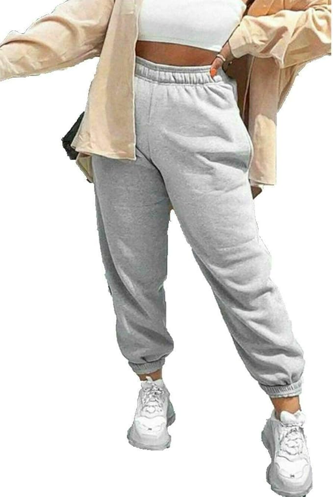 DigitalSpot Womens Ladies Fleece Jogging Cuffed Joggers Bottoms Casual Gym Lounge Wear Pants 