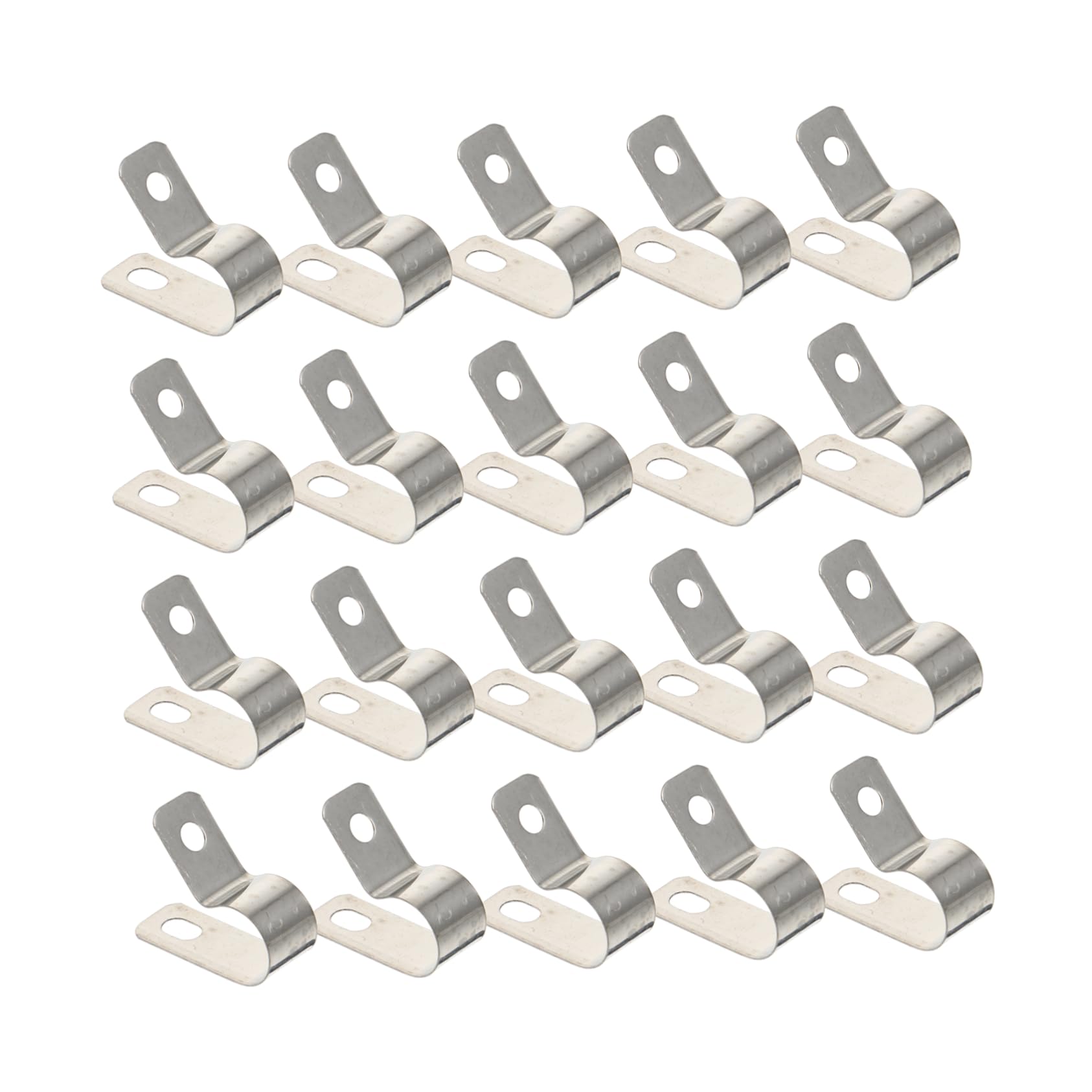 Hemobllo R-Type Cable Clips - 20 Pcs R Type Cable Clamps 304 Stainless Steel Cable Management Clips Cord Organizer Wall Clips Wire Clamp Mounting Cord Fastener Clips Kit