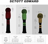 Scott Edward Knitted Golf Head Covers 3Pcs Set Driver Fairway Hybrid Traffic view 5