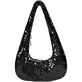 MakeMeChic Women's Metallic Glitter Sequin Underarm Bag Party Evening Hobo Handbags