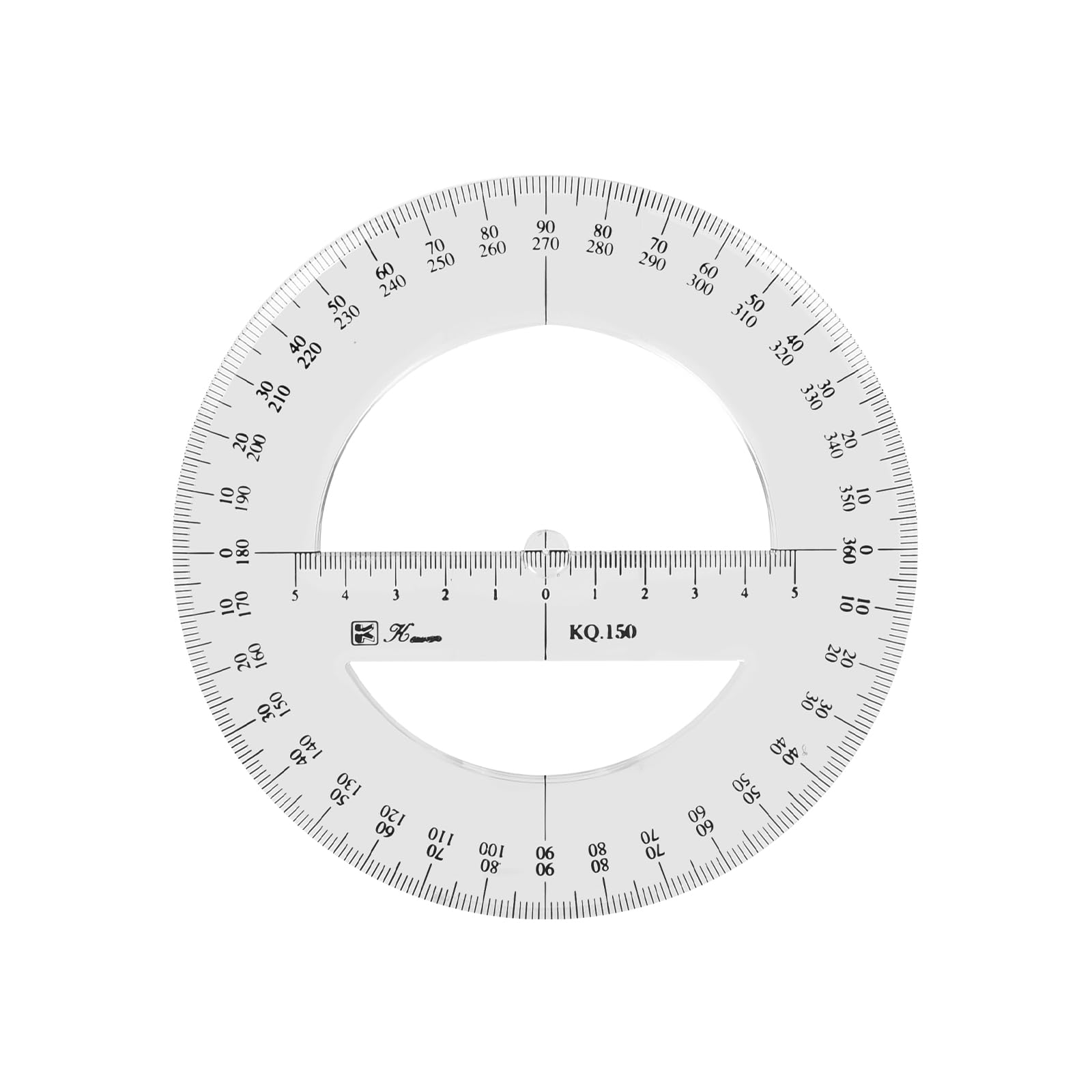 360 Full Circle Protractor, 15cm Plastic Math Measuring Tools Round Protractors Ruler Full Midround Angle Protractor