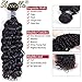 Amella Hair Brazilian Curly Virgin Hair Weave 3 Bundles with 4X4 Lace Closure 8A Brazilian Kinky Curly Hair Weave Bundles Natural Color(12 14 16+10Free Part Closure)