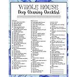 Whole House Deep cleaning Checklist: Household Chores cleaning checklist for adults, spring cleaning checklist planner and Or