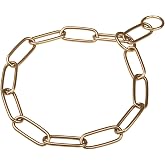 Herm Sprenger Curogan Long Link Fur Saver Dog Training Collar Hypoallergenic Nickel Free No-Pull Slip Chain for Small Medium Large Dogs for Easy Control Made in Germany 4mm 21in 54cm