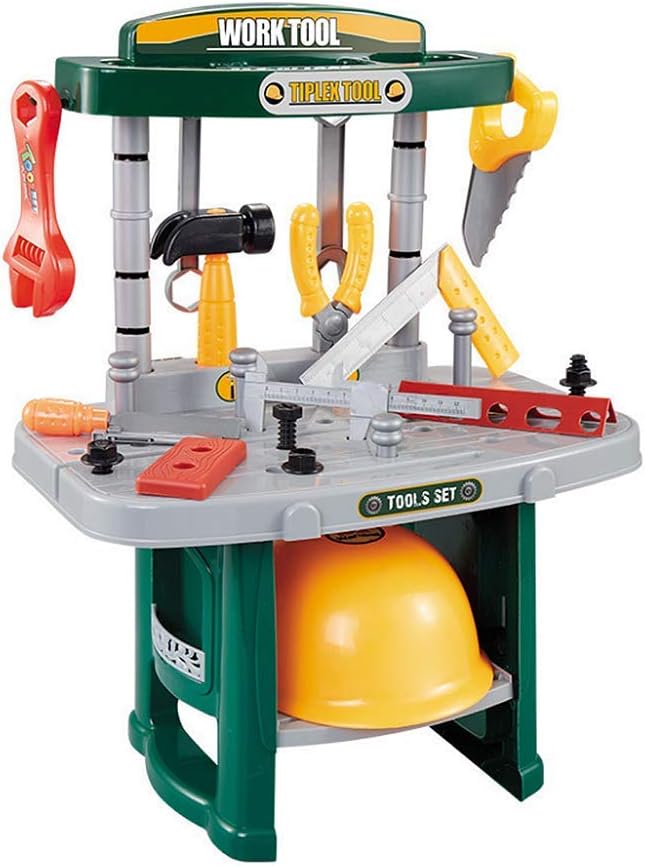 MENILITHS Toy Tool Set Workbench,Educational Pretend Play Toys -Includes Hammer, Saw,Screwdriver and Many Construction Tools Best Gift for Boys
