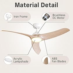 TAVZAKE Ceiling Fans with Lights, 42 inch Low