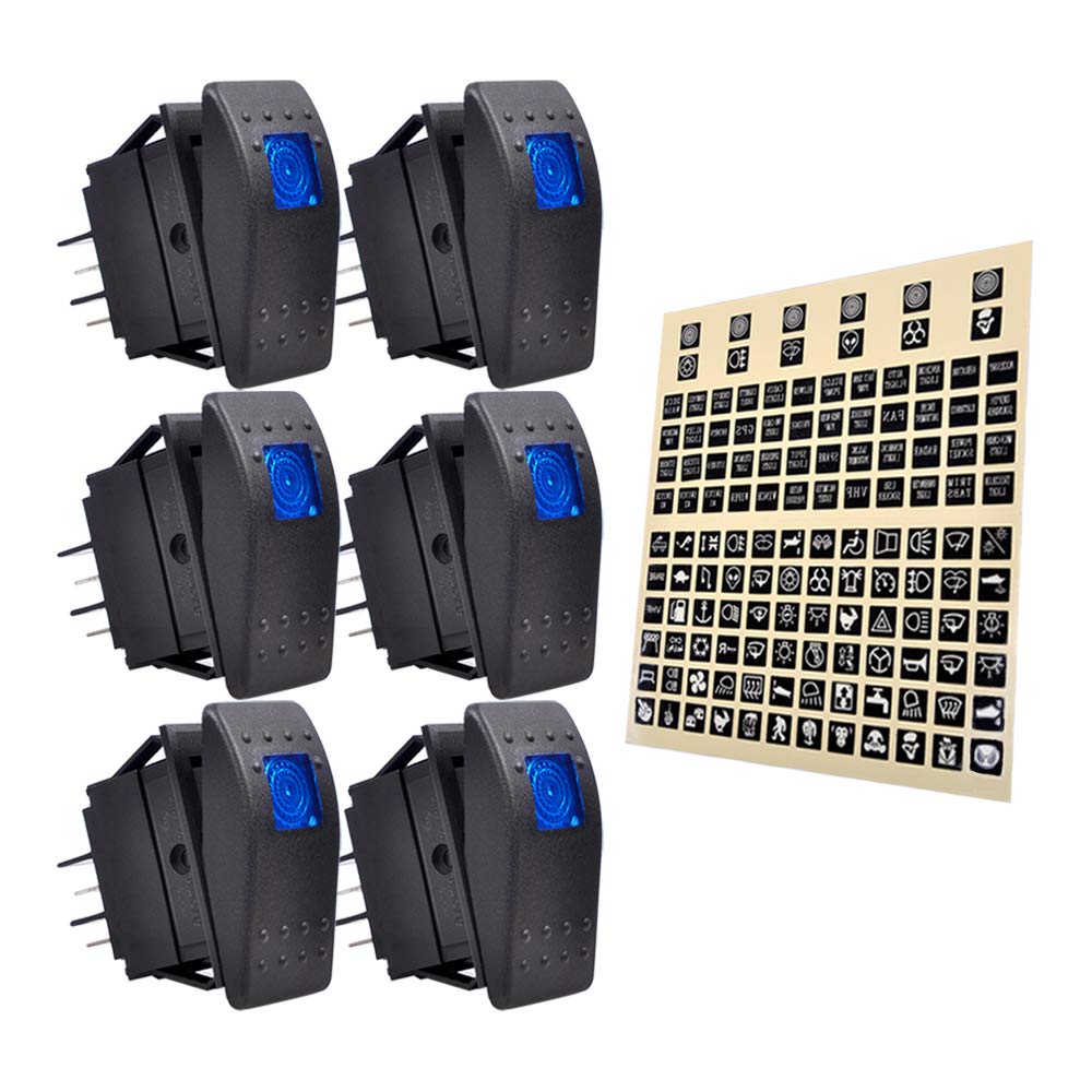 12V/24V Blue LED Rocker Switch For Dashboard – ON-OFF – Universal For SUV, 4x4, ATV (C00502)