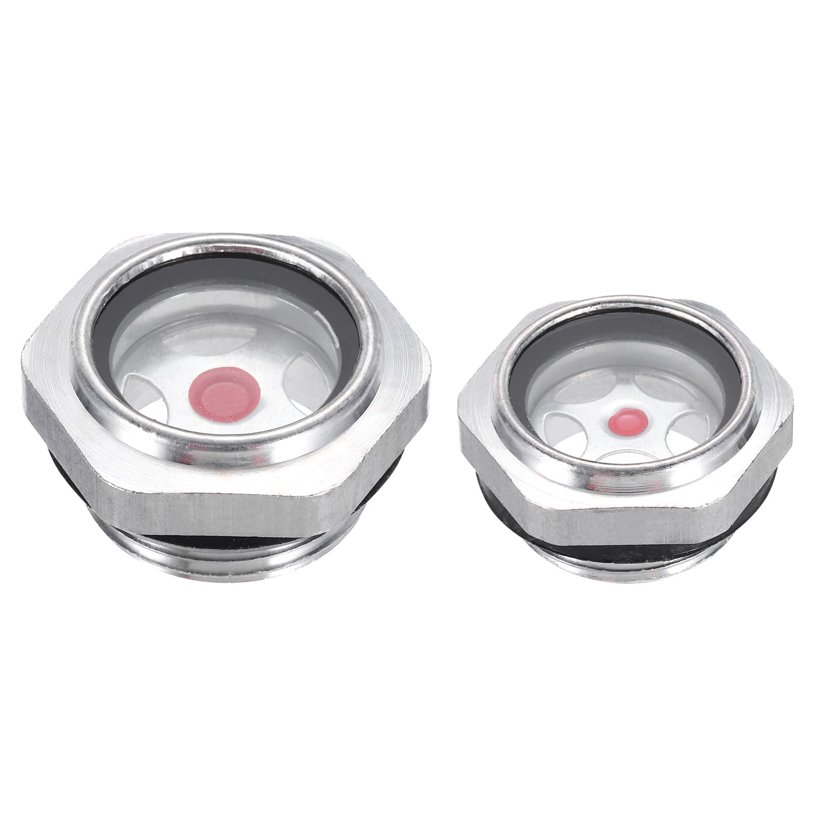 PATIKIL Oil Sight Glass, 2Pack 3/4" 1" Male Threaded Alloy Oil Liquid Level Gauge Oil Indicator for Pump Air Compressor Fittings