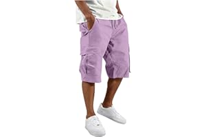 Mens Cargo Shorts Big and Tall Knee Length Bermuda Shorts Casual Summer Relaxed Fit Workout Gym Short with Pockets