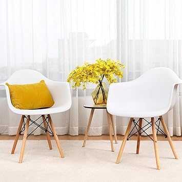 Vadim Set Mit 4 Sesseln Mit Ruckenlehne Und Armlehnen Aus Holz Farbe Schwarz Skandinavisches Design Ideal Fur Esszimmer Schlafzimmer Wohnzimmer Kuche Wartezimmer Buro Aussenbereich Etc Amazon De Kuche Haushalt