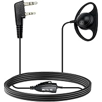 Retevis Walkie Talkie Earpiece with Mic, 2 pin D Shape Security Headset with Microphone for Retevis H-777 RT22 RT27 RT15 RT19