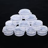 50 Pcs Plastic Cosmetic Jar 5g Empty Clear Case with Snap Lids Portable Mini Storage Box Makeup Jar Sample Bottle Sealing Pot