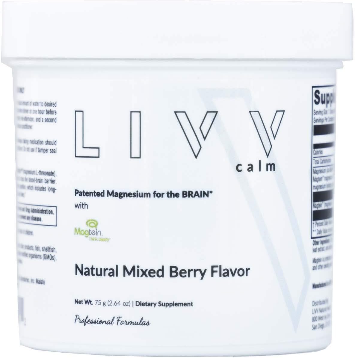 LIVV Calm - Magnesium threonate, Sleep Supplement, nootropic, Anti-Anxiety, Muscle Recovery, and Promote Healthy Cellular Function: Health & Personal Care