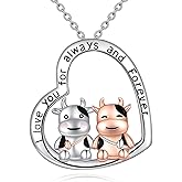 YAFEINI Highland Cow/Dachshund/Schnauzer Necklace 925 Sterling Silver Cow/Dog Cute Animal Pendant Friendship Necklace for Women