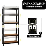 GadgetHaven 5 Tier Garage Shelving Unit Heavy Duty Black 70x30x150 view 6