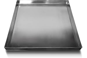 Universal Metal Solutions 26GA Galvanized Drain Pan - Rust-Free Made for Electric Water Heater & Air Conditioning Units Protects Floor from Water Damage (Without Hole, 24" x 24" x 2")