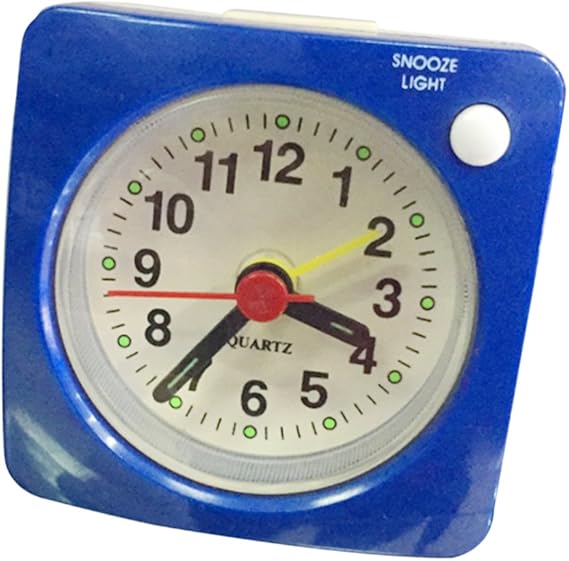 Amazon Co Jp F Fityle 超小型 目覚まし時計 トラベルクロック ライト付き スヌーズアラーム機能 バッテリー駆動 スヌーズ 青 腕時計