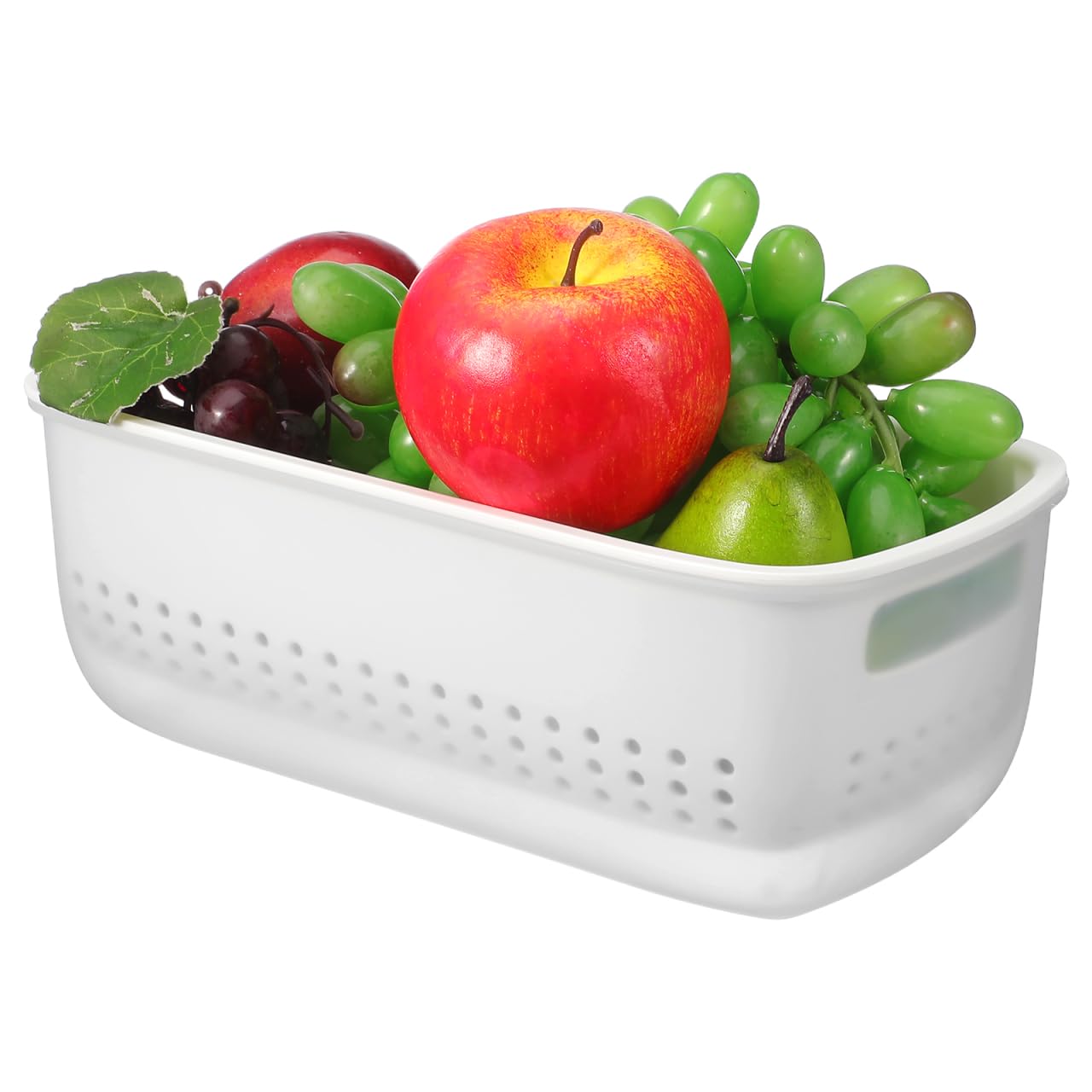 Double Layer Wall-Mounted Drain Basket 10.83X5.63X3.70 Inch Lightweight Fruit Vegetable Strainer with Detachable Inner Basket for Kitchen Storage