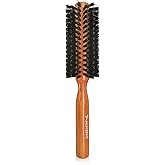 100% Boar Bristle Round Hair Brush for Styling - Adds Volumizing During Blow-Drying, Enhances Shine and Smoothness, Tames Frizz, Prevents Static, and Provides Healthy Scalp Massage (2.0INCH)