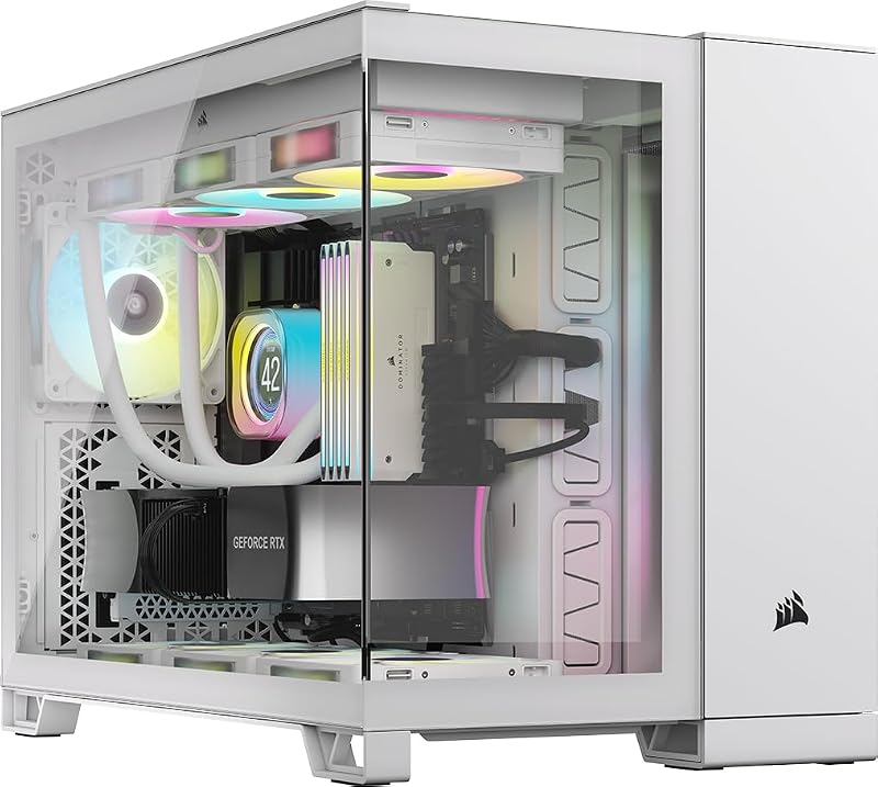CORSAIR iCUE LINK 2500X RGB Small-Tower mATX Case White Dual Chamber