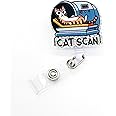 Cat Scan Funny Glitter Badge Scroll Retractable, Cute Cat Badge Holder for CT Technicians, Christmas Birthday Gift for Doctors Nurses Veterinary Radiology Technicians MR Tech