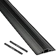 D-Line 30ft Floor Cord Cover, Made in USA Linkable Cable Protector, Hide Extension Cords, Protect Cords, Prevent Cable Trips, Cord Hider, Heavy Duty - Cord Cavity = 0.56" (W) x 0.35" (H) - Black