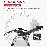 DQCHAIR Sun Lounger Outdoor Zero Gravity Chair with Cup Holder Silver view 5
