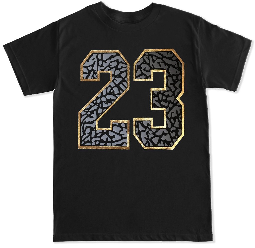 Men's 23 Cement Print Gold T Shirt
