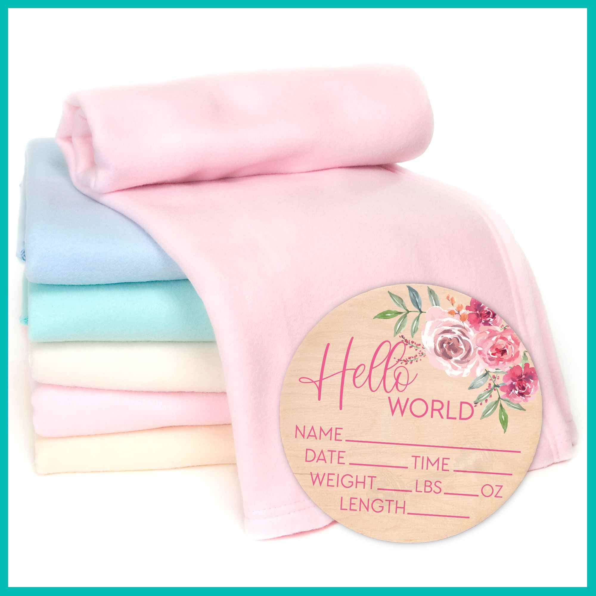 Hello World Sign for Newborn Baby Birth Stat Sign Floral Baby Sign for Hospital Baby Name Sign Pregnancy Announcement Photo Prop Crib & Nursery Decor Gift for New Mom Baby Shower Yippee Daisy