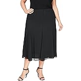 Alex Evenings Womens Plus Size Midi Chiffon Skirt