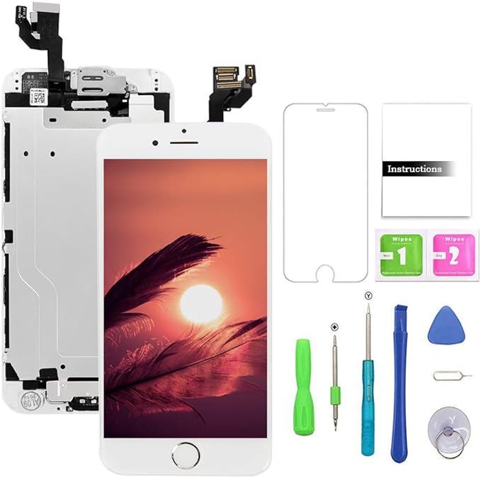 Fftopu Compatible With Iphone 6 Plus Screen Replacement White Lcd Display With 3d Touch Screen Digitizer Full Assembly Home Botton Front Camera Earpiece Free Screen Protector Repair Tools Kit Amazon Sg Electronics