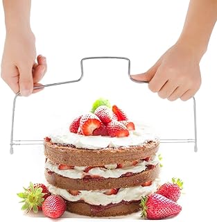 upain Tortenschneider 2 Draht Tortenbodenschneider Tortenbodenteiler Verstellbar Kuchenschneider Edelstahl Kuchenschneider 31.5 x 16cm