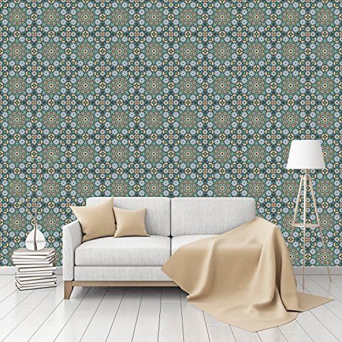 Moroccan Hammam Patterned Peel & Stick Smooth Wallpaper by CustomWallpaper.com