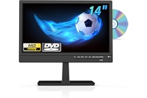 Feihe 14 Inch TV with DVD Player Built-in, HD Flat Screen Small TV DVD Player Combo with ATSC Tuner/HDMI/USB/AV/VGA Input, Suitable for Kitchen Bedroom RV Camper