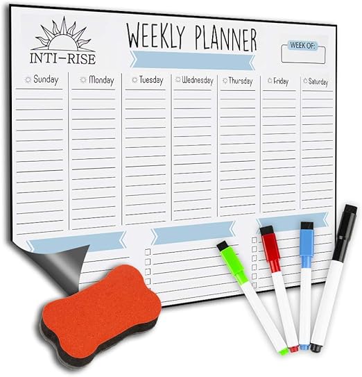 Dry Erase Weekly Calendar for Refrigerator 16