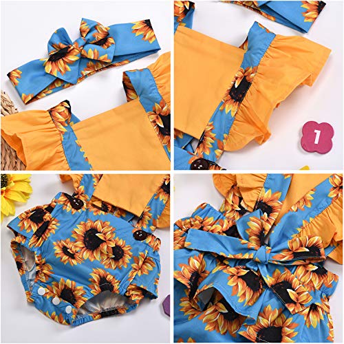 ECOTISH 2 stuks pasgeboren baby meisje ruches mouwen bodysuits jumpsuit hoofdband romper playsuit + hoofdband outfits - Image 6